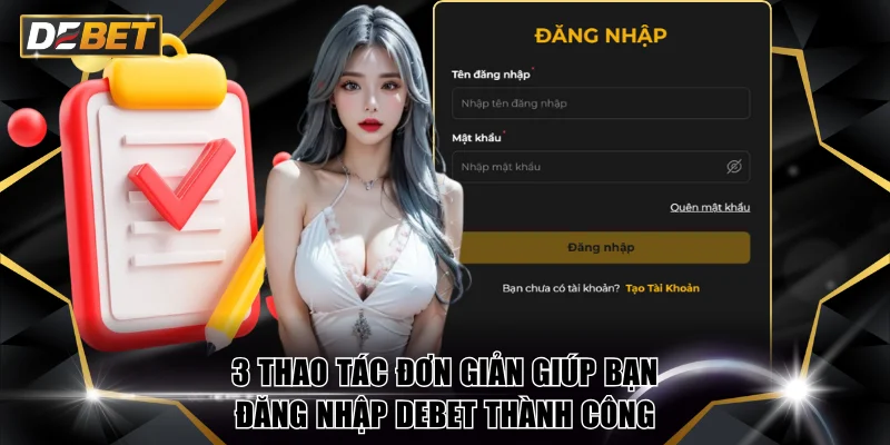 3 thao tác đơn giản giúp bạn đăng nhập DEBET thành công