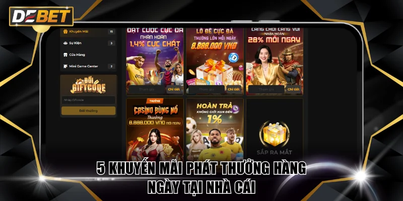 5 khuyến mãi phát thưởng hàng ngày tại nhà cái