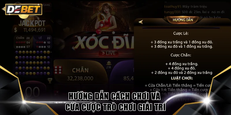 Xóc Đĩa Live DEBET - Đẳng Cấp Sòng Bài Thượng Lưu 2026 4 Hướng dẫn cách chơi và cửa cược trò chơi giải trí